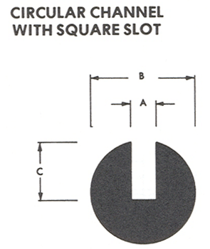 CIRCULAR CHANNEL WITH SQUARE SLOT diagram