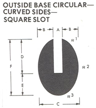 OUTSIDE BASE CIRCULAR - CURVED SIDES SQUARE SLOT diagram