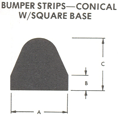 Bumper Strips - Conical W/Square Base diagram