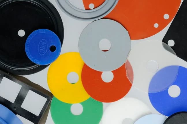 Molded rubber diaphragms in several colors