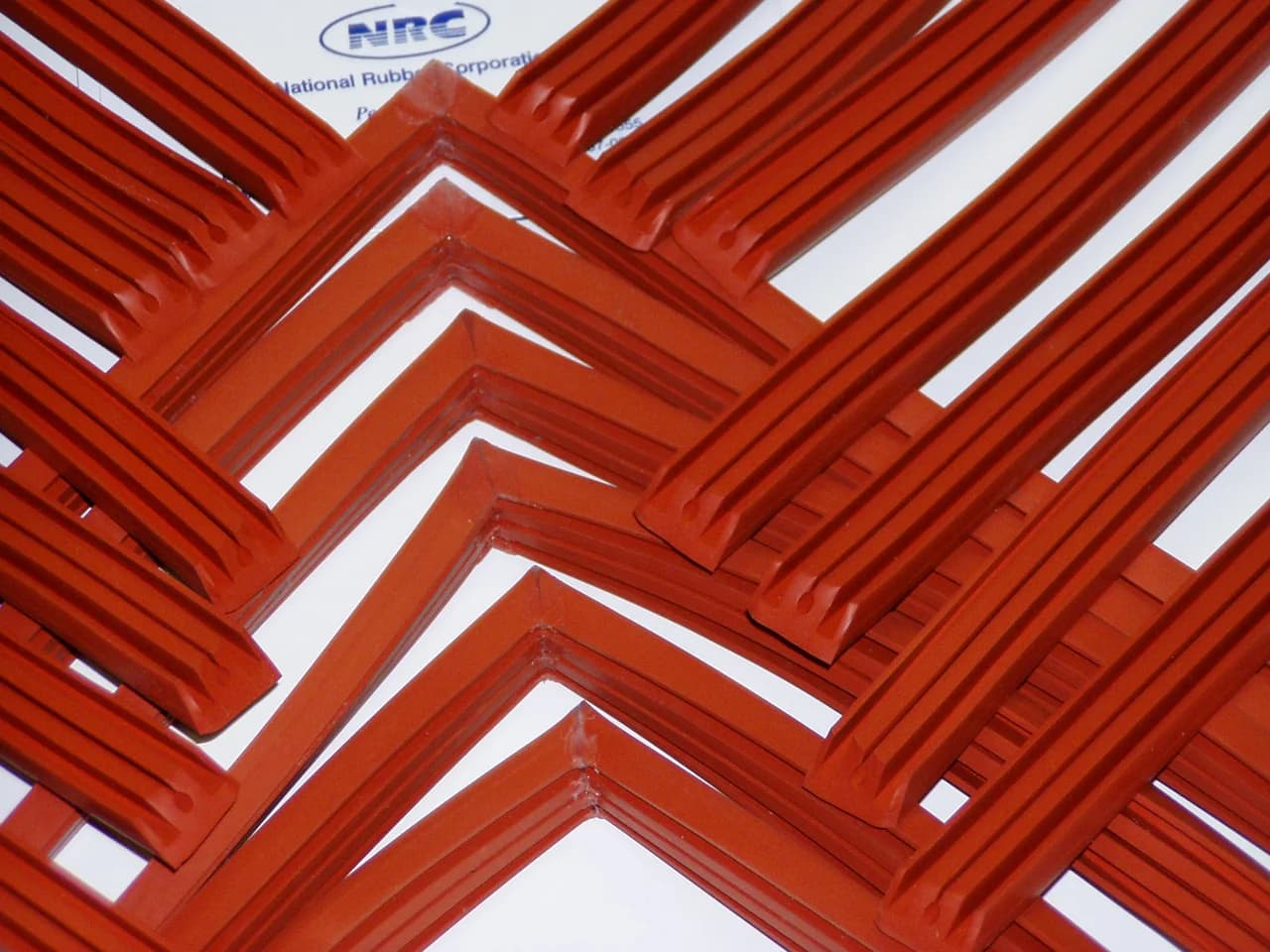 Red silicone gasket frames with molded corners