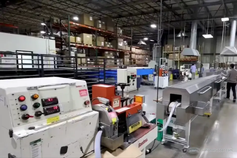 National Rubber plant floor: extrusion, stamping, cutting and compounding